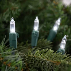 35ct White LED Mini Christmas Lights - 11.25ft Green Wire