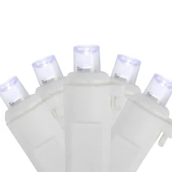 50ct White LED Wide Angle Christmas String Lights, 16.25ft White Wire