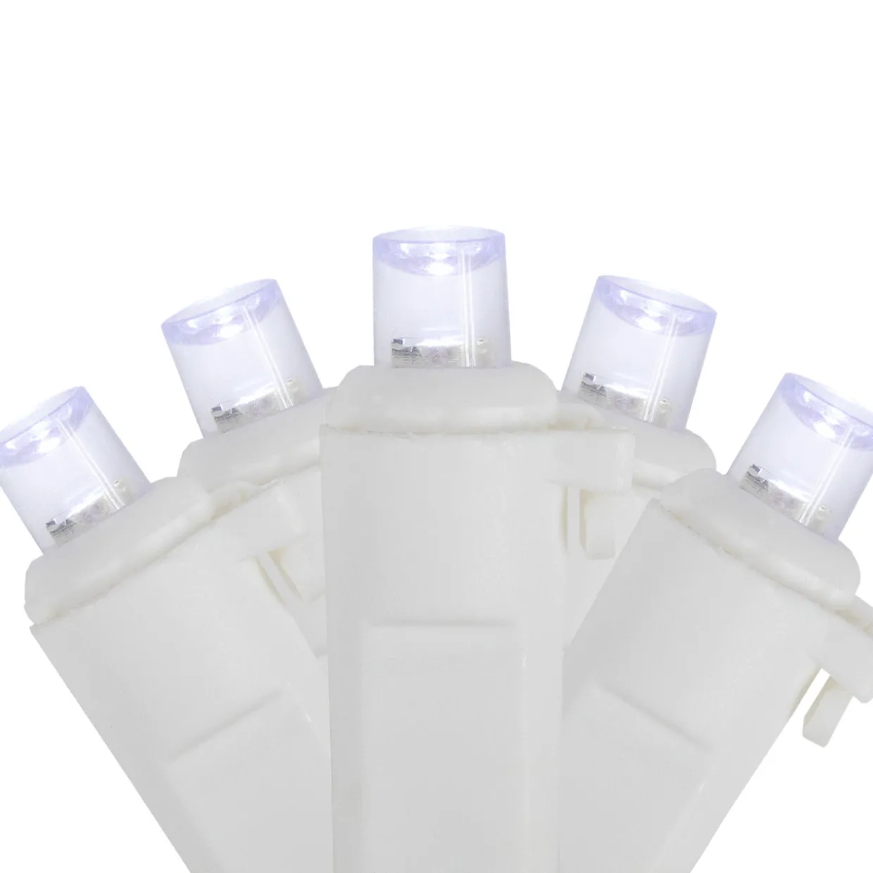 50ct White LED Wide Angle Christmas String Lights, 16.25ft White Wire