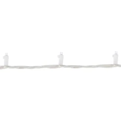 50ct White LED Wide Angle Christmas String Lights, 16.25ft White Wire