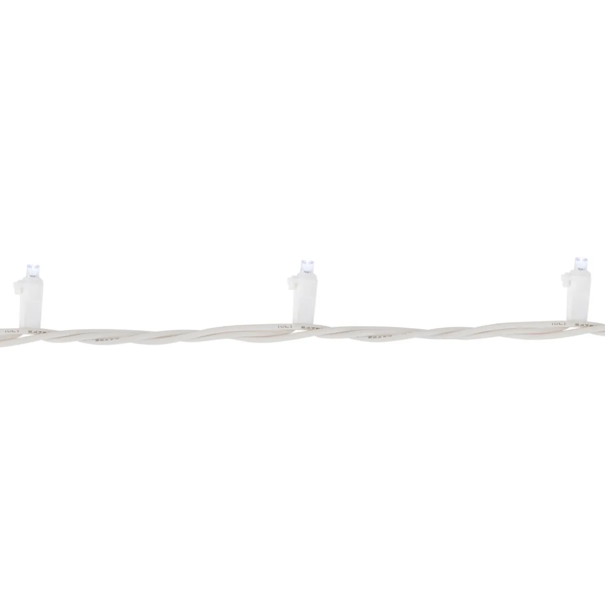 50ct White LED Wide Angle Christmas String Lights, 16.25ft White Wire