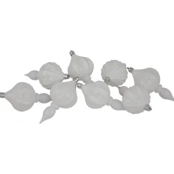 8ct White Shatterproof Finial Christmas Ornaments, 4.75"