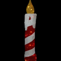 3D LED Lighted Striped Candle Christmas Outdoor Decoration - 30