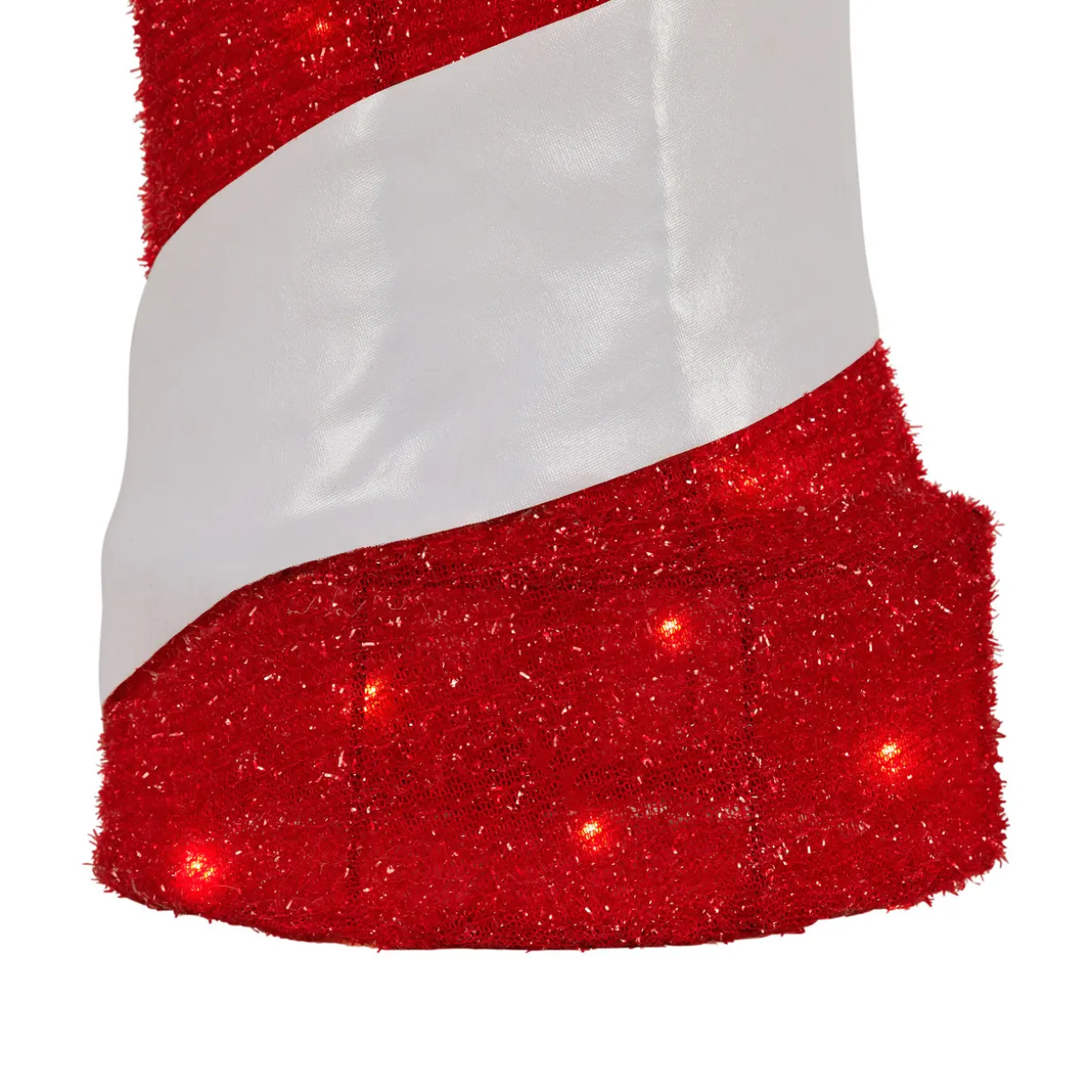 3D LED Lighted Striped Candle Christmas Outdoor Decoration - 30" - Red and White