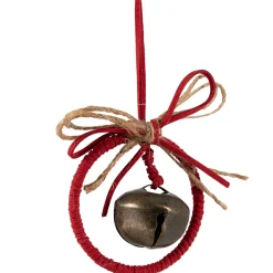 Dangling Jingle Bell with Bow Christmas Ornament - 2.5