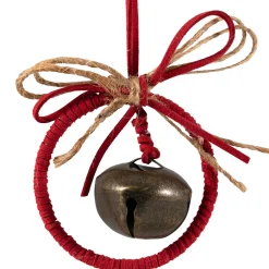 Dangling Jingle Bell with Bow Christmas Ornament - 2.5