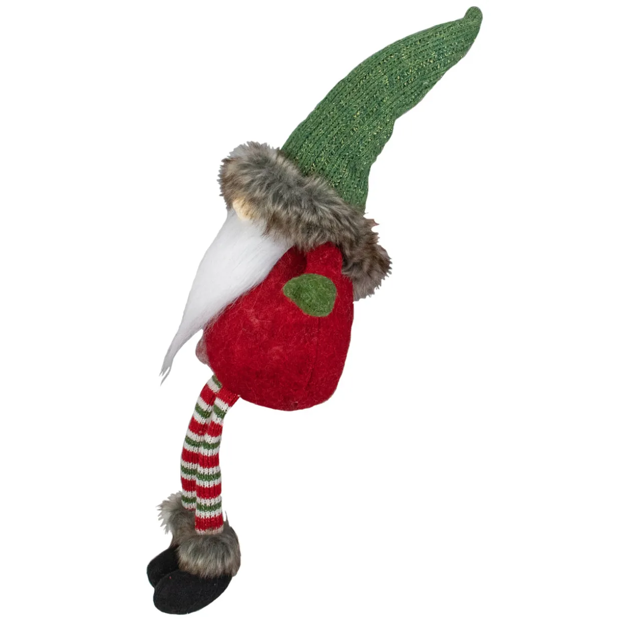 Dangling Legs Plush Sitting Gnome Christmas Figure - 25" - Red and Green