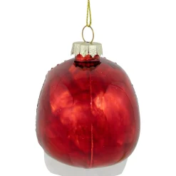 Day of the Dead Skull Head Glitter Glass Christmas Ornament - 3.5