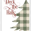 Deck the Halls - Plaid Tree 10" x 12.5" Framed Christmas Wall Decor Art Print Sign Poster in a Natural Wooden Frame with UV Acrylic and Hangers