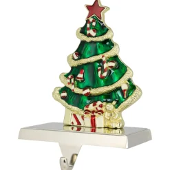Decorated Christmas Tree Metal Stocking Holder - 6