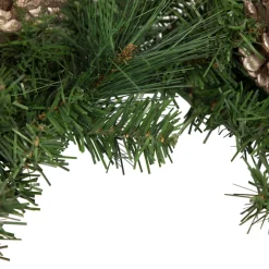 Decorated Red Poinsettia and Rose Artificial Christmas Wreath, 24-inch, Unlit