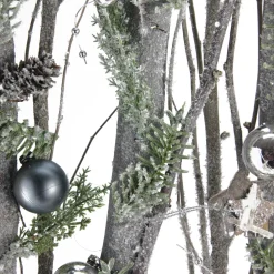 Decorated Standing Birch Branches in Wood Frame Table or Wall Decoration - 14.25"