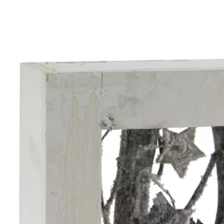 Decorated Standing Birch Branches in Wood Frame Table or Wall Decoration - 14.25