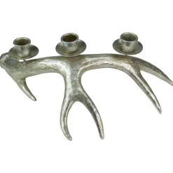 Deer Antler Christmas Taper Candle Holder - 12