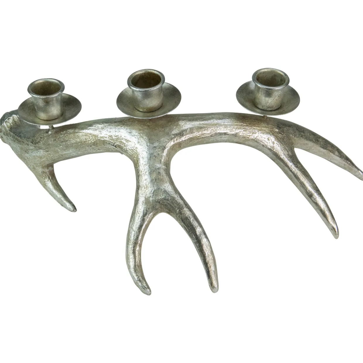 Deer Antler Christmas Taper Candle Holder - 12" - Champagne