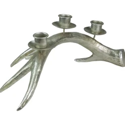Deer Antler Christmas Taper Candle Holder - 12