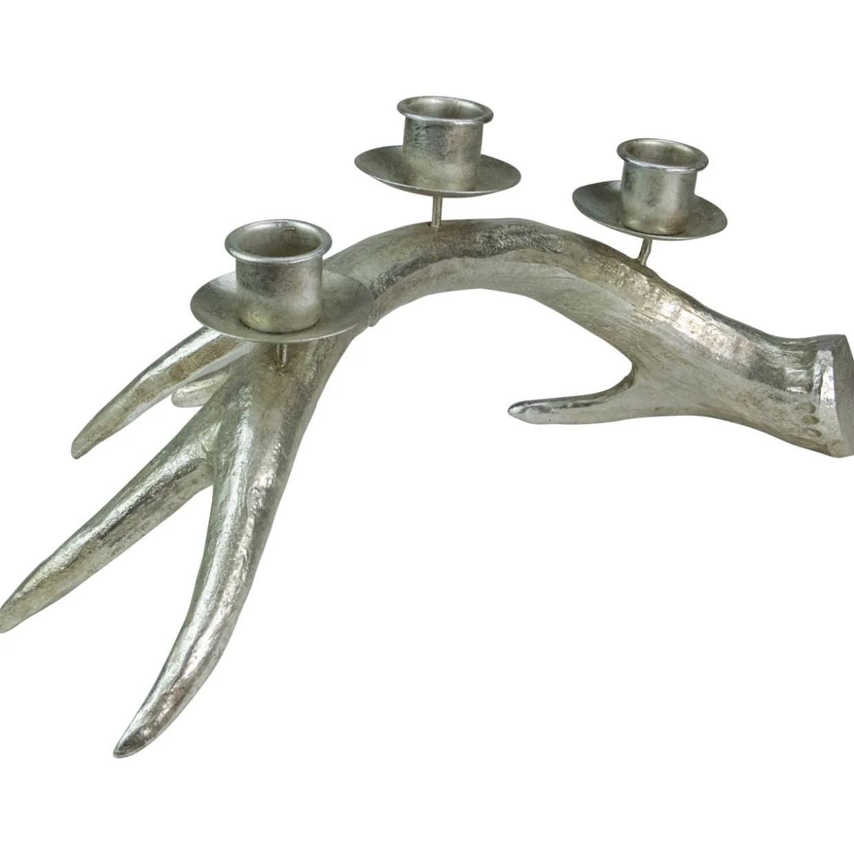 Deer Antler Christmas Taper Candle Holder - 12" - Champagne