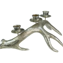 Deer Antler Christmas Taper Candle Holder - 12