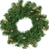 Deluxe Dorchester Pine Artificial Christmas Wreath, 16-Inch, Clear Lights