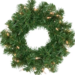 Deluxe Dorchester Pine Artificial Christmas Wreath, 16-Inch, Clear Lights