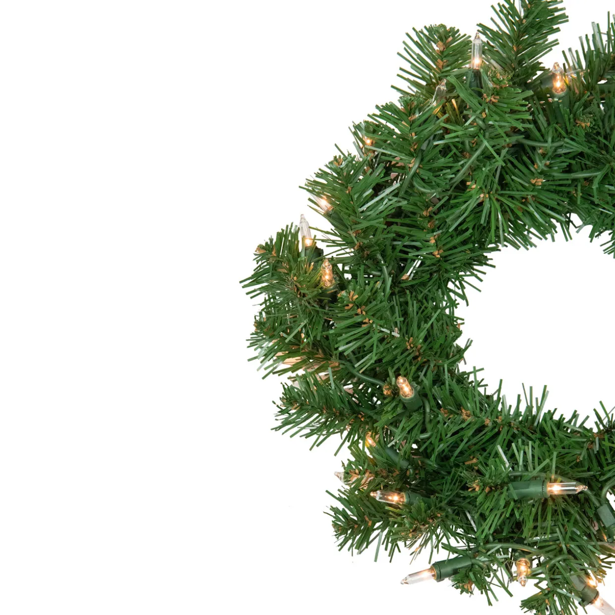 Deluxe Dorchester Pine Artificial Christmas Wreath, 16-Inch, Clear Lights