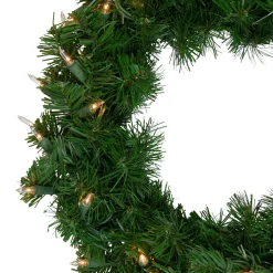 Deluxe Windsor Pine Artificial Christmas Wreath - 16" - Clear Lights