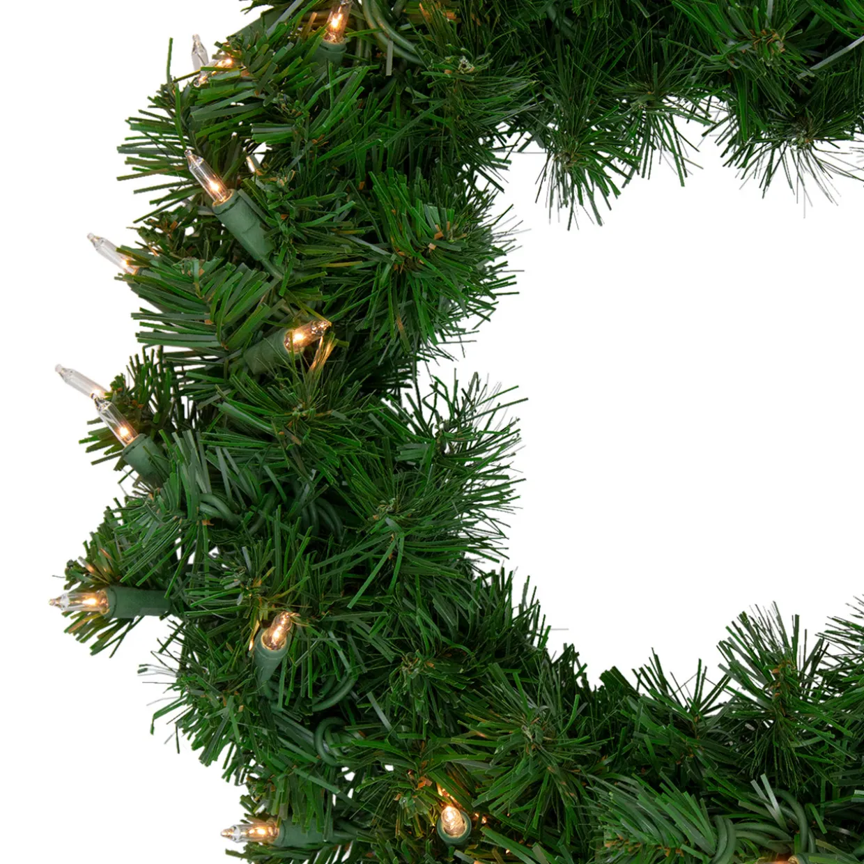 Deluxe Windsor Pine Artificial Christmas Wreath - 16" - Clear Lights
