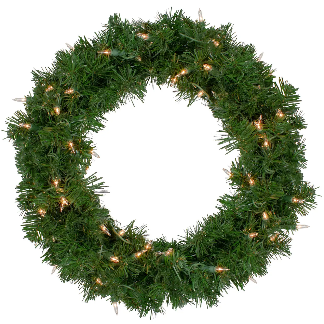 Deluxe Windsor Pine Artificial Christmas Wreath - 18" - Clear Lights