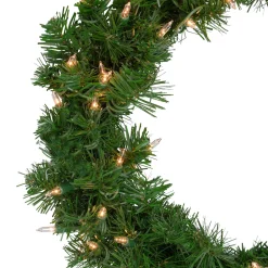Deluxe Windsor Pine Artificial Christmas Wreath - 18" - Clear Lights
