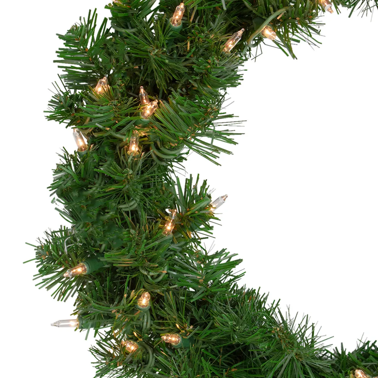 Deluxe Windsor Pine Artificial Christmas Wreath - 18" - Clear Lights