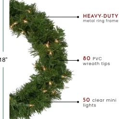Deluxe Windsor Pine Artificial Christmas Wreath - 18