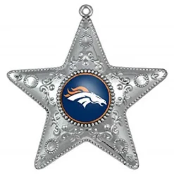 Denver Broncos NFL Sports Collectors Series Silver Star Ornament