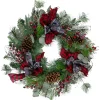 Dual Plaid and Berries Artificial Christmas Wreath - 24" - Unlit