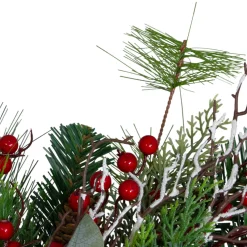 Dual Plaid and Berries Artificial Christmas Wreath - 24