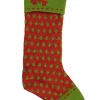 Embellished Red & Green Polka Dot Christmas Holiday Stocking