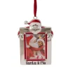 Embellished "Santa and Me" Photo Frame Christmas Ornament - 3.5" - Silver and Red