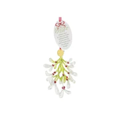Enesco Faceted Acrylic Mistletoe Kisses Christmas Ornament