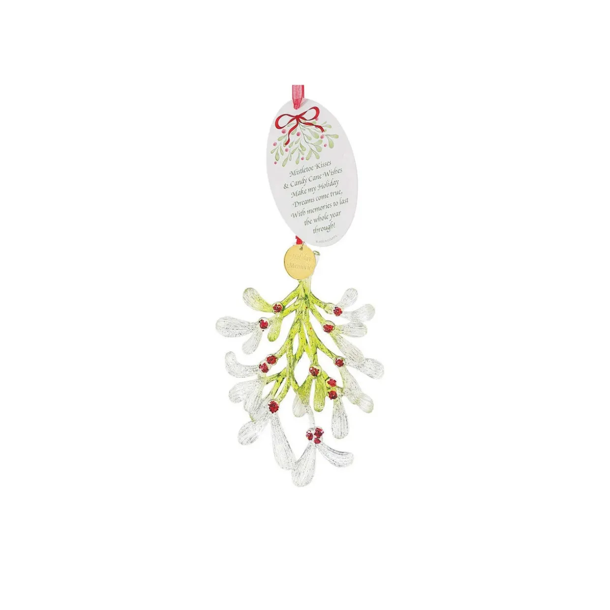 Enesco Faceted Acrylic Mistletoe Kisses Christmas Ornament
