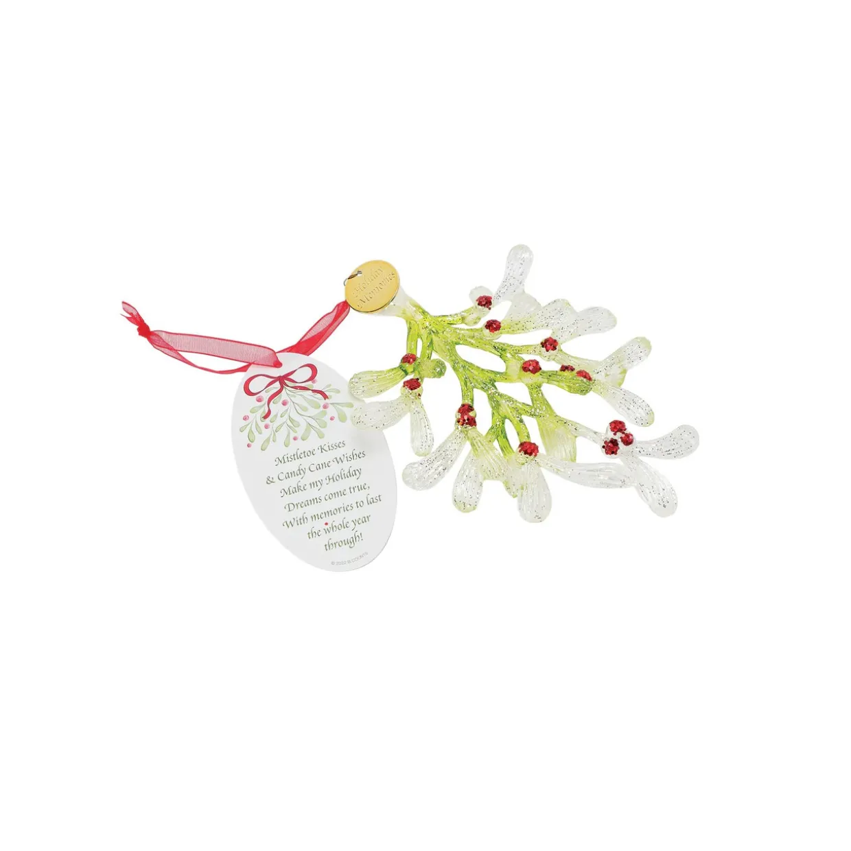 Enesco Faceted Acrylic Mistletoe Kisses Christmas Ornament