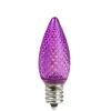 Faceted Transparent LED C7 Christmas Replacement Bulbs - Purple - Pack of 4