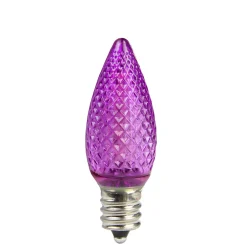 Faceted Transparent LED C7 Christmas Replacement Bulbs - Purple - Pack of 4