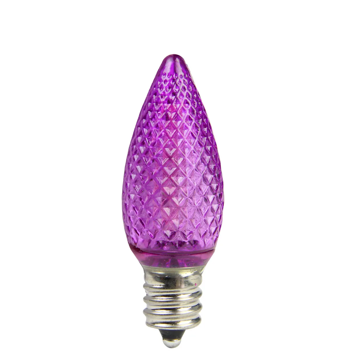 Faceted Transparent LED C7 Christmas Replacement Bulbs - Purple - Pack of 4