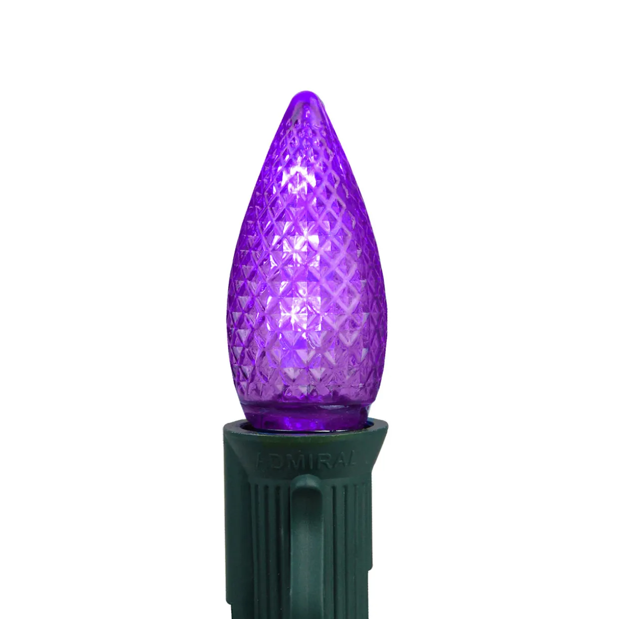 Faceted Transparent LED C7 Christmas Replacement Bulbs - Purple - Pack of 4
