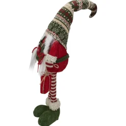 Fair Isle Standing Gnome Girl Christmas Figure - 28