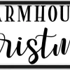 Farmhouse Christmas 10.5" x 25.5" Framed Christmas Wall Decor Art Print Sign Poster in a Black Wooden Frame with UV Acrylic and Hangers