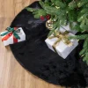 Faux Black Sable Fur Christmas Tree Skirt - 48"