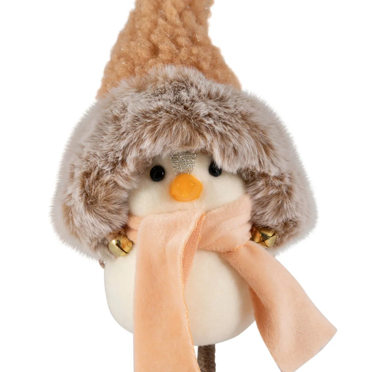 Faux Fur and Plaid Peachy Plush Standing Bird - 7.5"