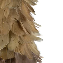 Feather Layered Cone Tree Christmas Decoration - 19.5