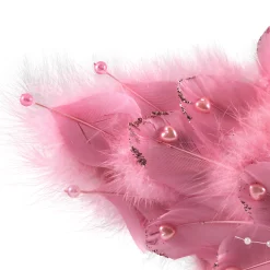 Feather Star Glittered Christmas Ornament with Hearts -12