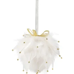 Feathers with Bead Accents Christmas Ball Ornament - 5